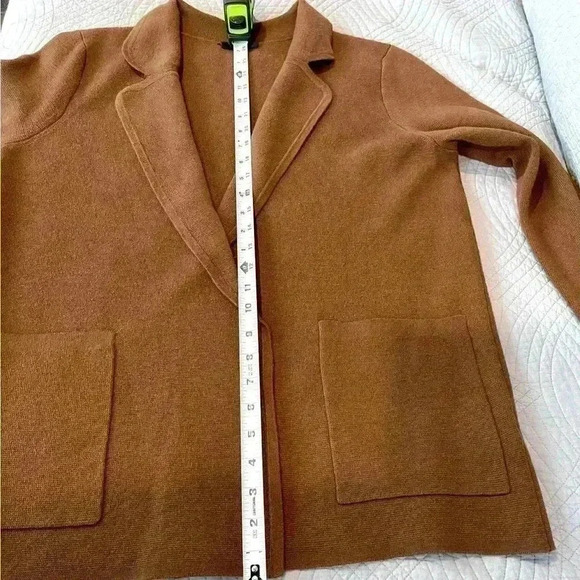 J.Crew open front cardigan with two deep pockets in a Heather brown XS loose fit - Picture 8 of 8